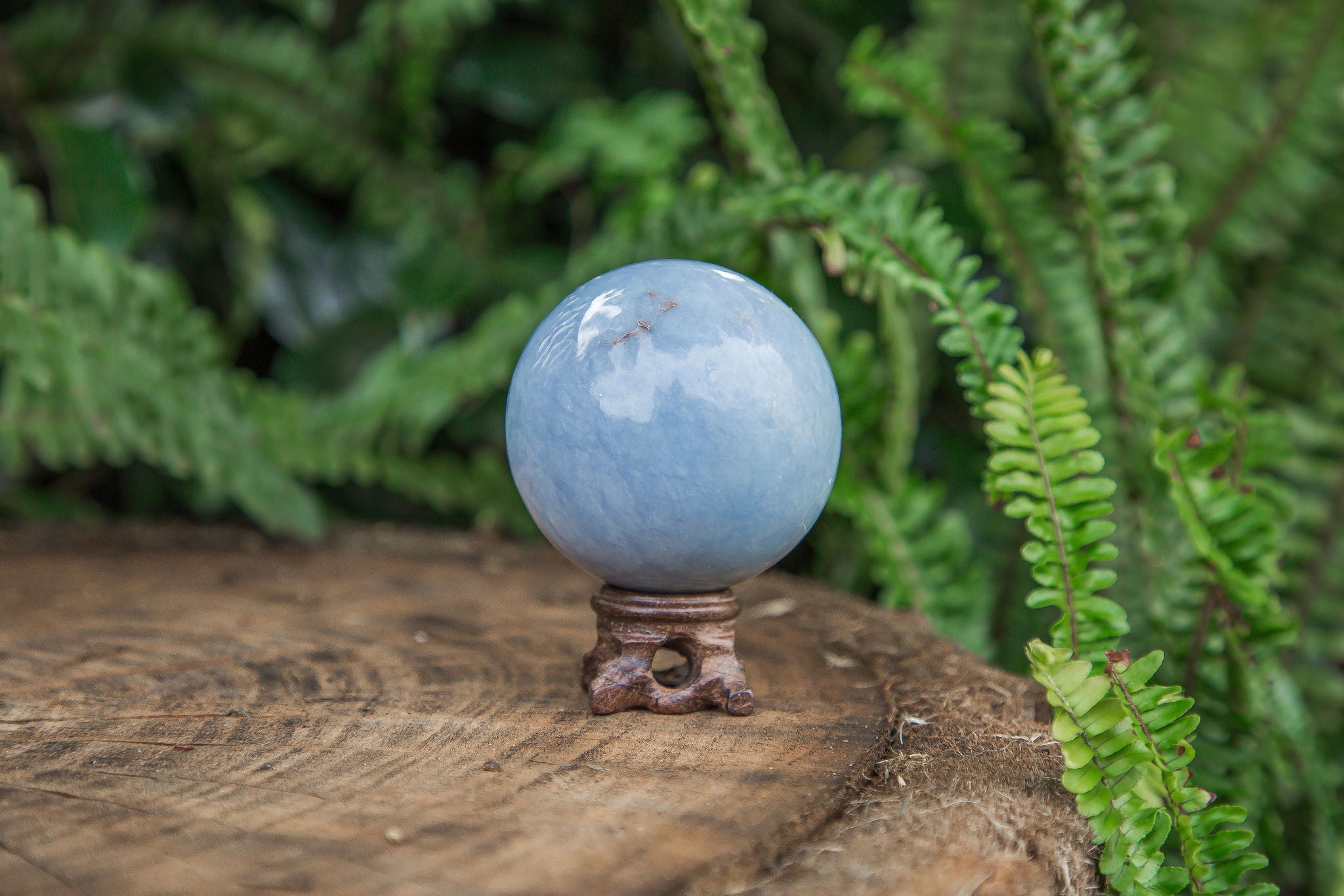 Angelite Sphere + Stand