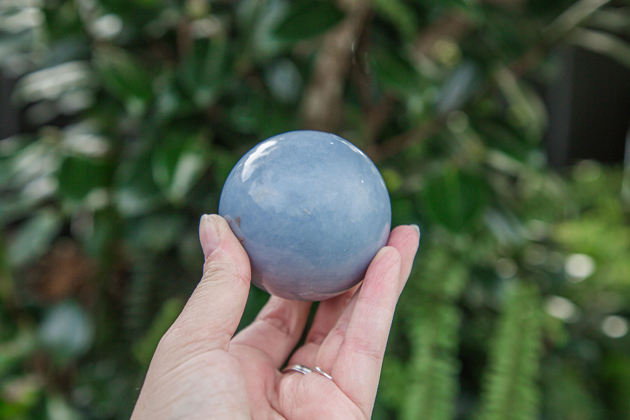 Angelite Sphere + Stand